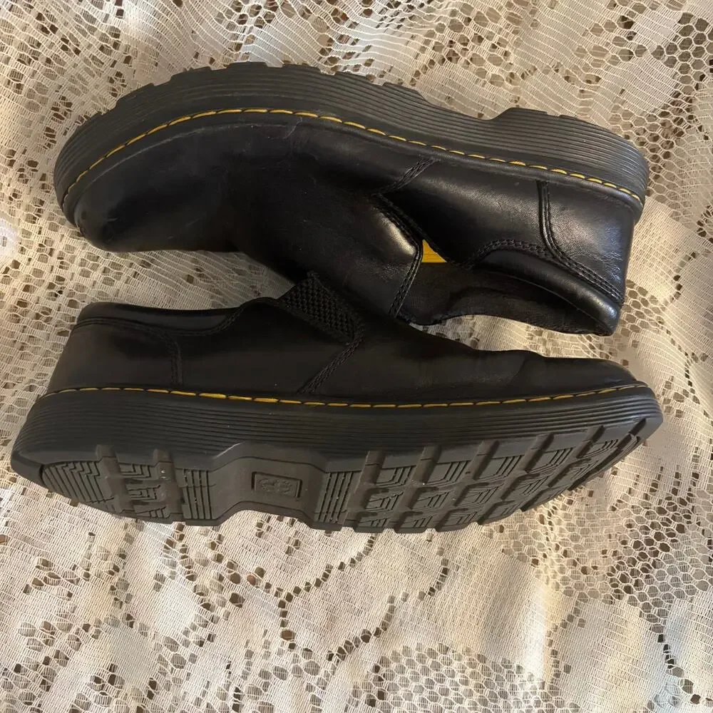 Dr. Martens Men's US 8 Black Leather Work Loafer Shoes